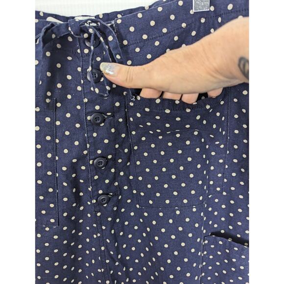 NSF Carlson Pant Drop Crop Navy White Polka Dot Drawstring Waist Crop NWT M - Picture 9 of 11